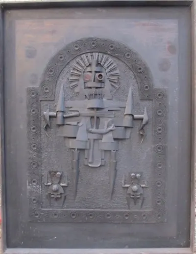 ALESSANDRI Joseph, Né en 1940 "Sans titre" Haut Relief Technique mixte Bois 116 x 89 cm
