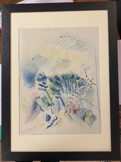 MASSON André (1896-1987) "Pins dans le Mistral",1949 Pastel sur papier signé 54 x 41,5 cm