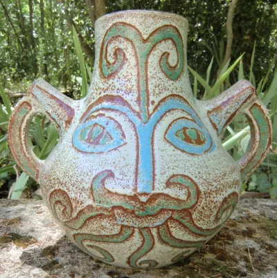 ACCOLAY Poterie "Grand vase " Terre chamottée Années 1960 Collection Maya H: 36 cm