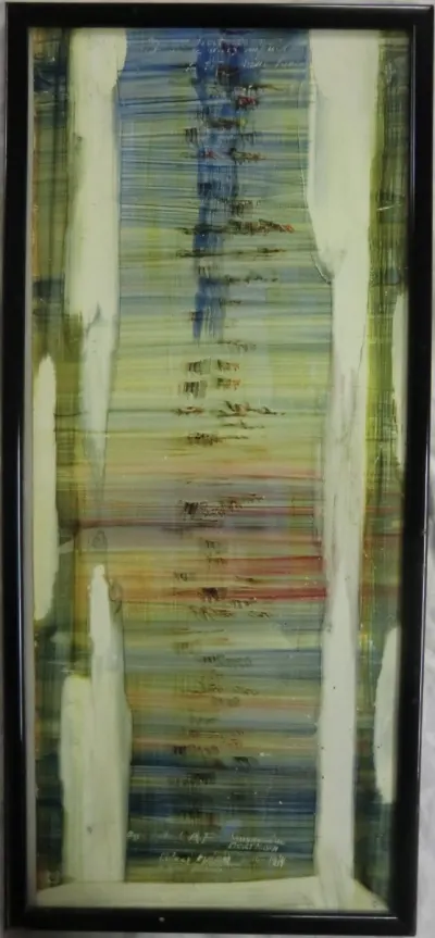 MALAVAL Robert (1937-1980) "Sans titre", 1974 Acrylique sur papier signé et daté 59,7 x 25 cm