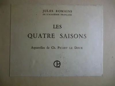 Picart Le Doux Charles Livre Illustré Jules Romain "Les Quatre Saisons" 1916 Tirage limité