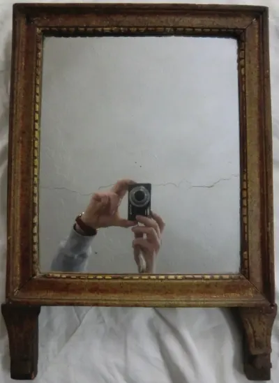 MIROIR en Bois Doré mouluré Époque XVIII ème Style Louis XVI 50 X 36 cm