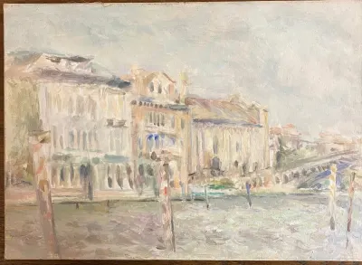 DE ASIS François , Né en 1935 "Venise "", Années 1970-1990 Huiles / carton et toile 38 x 46 cm