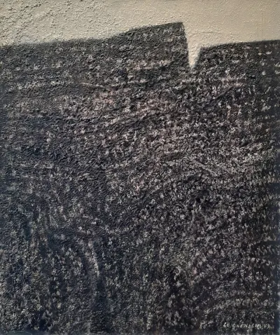 Henry Le Chénier (1937-2014) "Schistes", 1979 Huile sur toile 55 x 46 cm